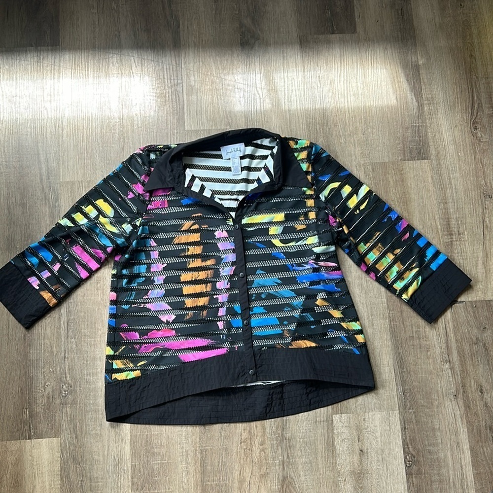 Joseph Ribkoff mixed print blouse size 12